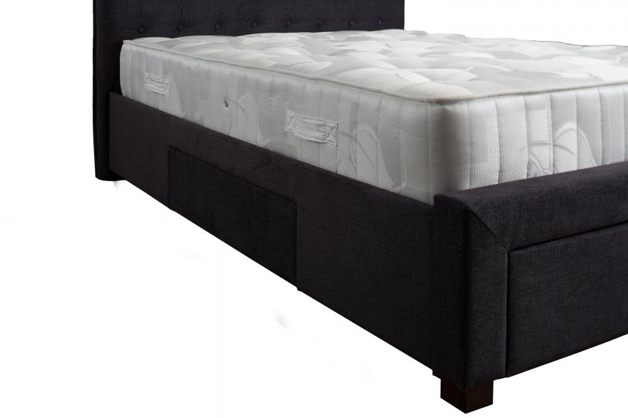 The Artisan Bed Company Roselina Dark Grey Fabric 4 Drawer Bed