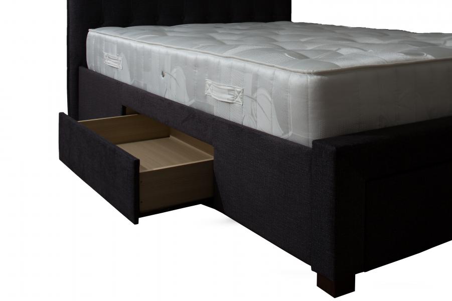 The Artisan Bed Company Roselina Dark Grey Fabric 4 Drawer Bed