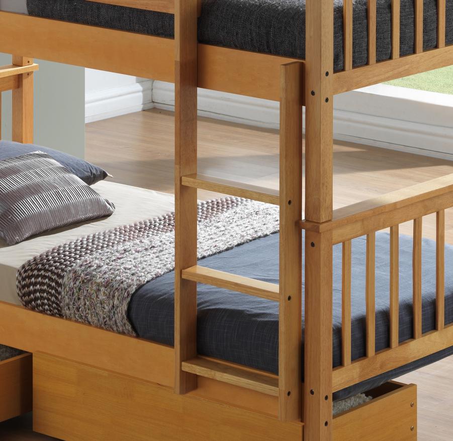 The Artisan Bed Company Alaska Beech Finish Bunk Bed with two Underbed Drawers