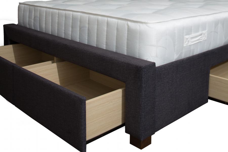 The Artisan Bed Company Roselina Dark Grey Fabric 4 Drawer Bed