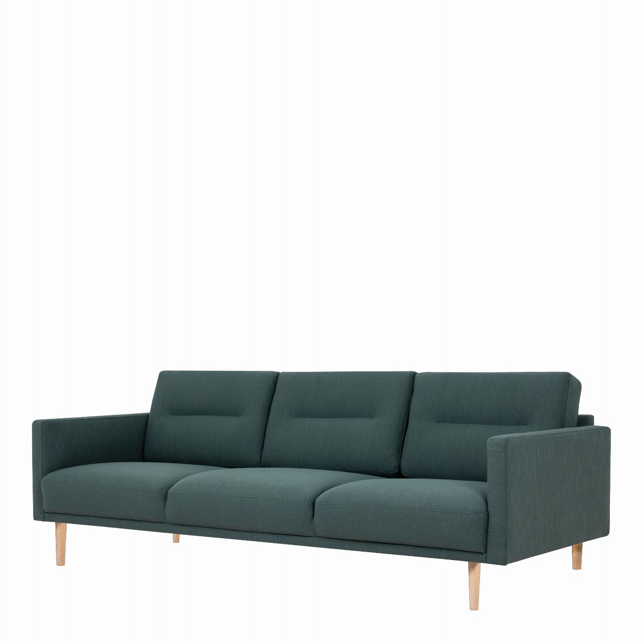 Larvik 3 Seater Sofa - Dark Green, Oak Legs
