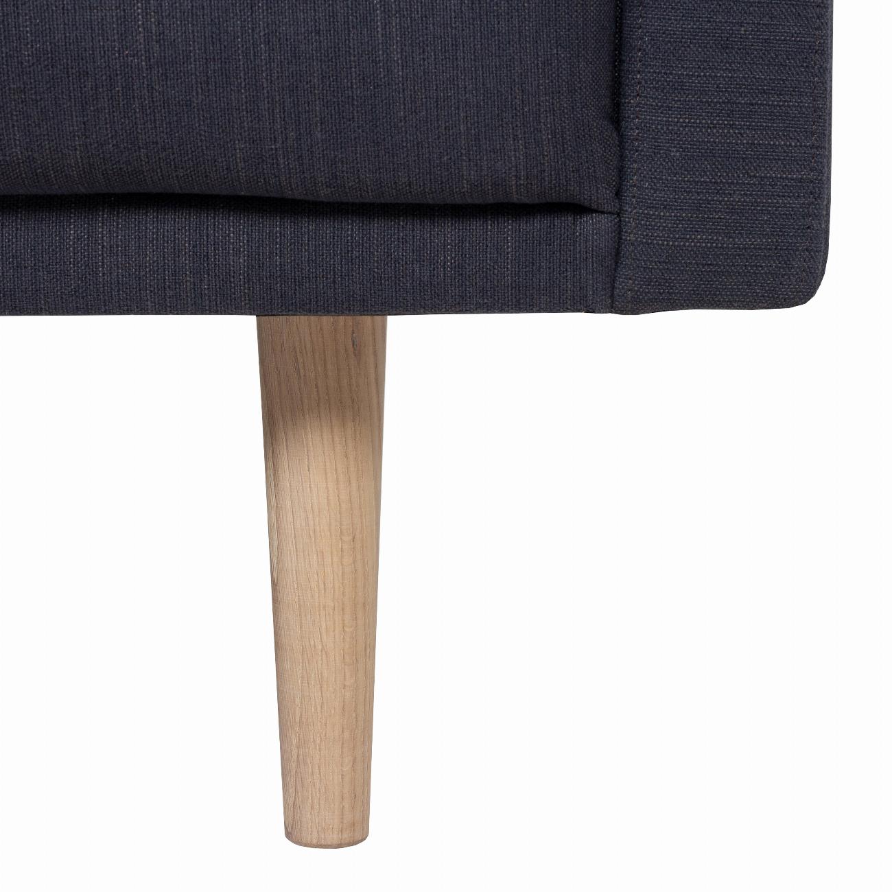 Larvik Chaiselongue Sofa  (LH) -  Antracit, Oak Legs