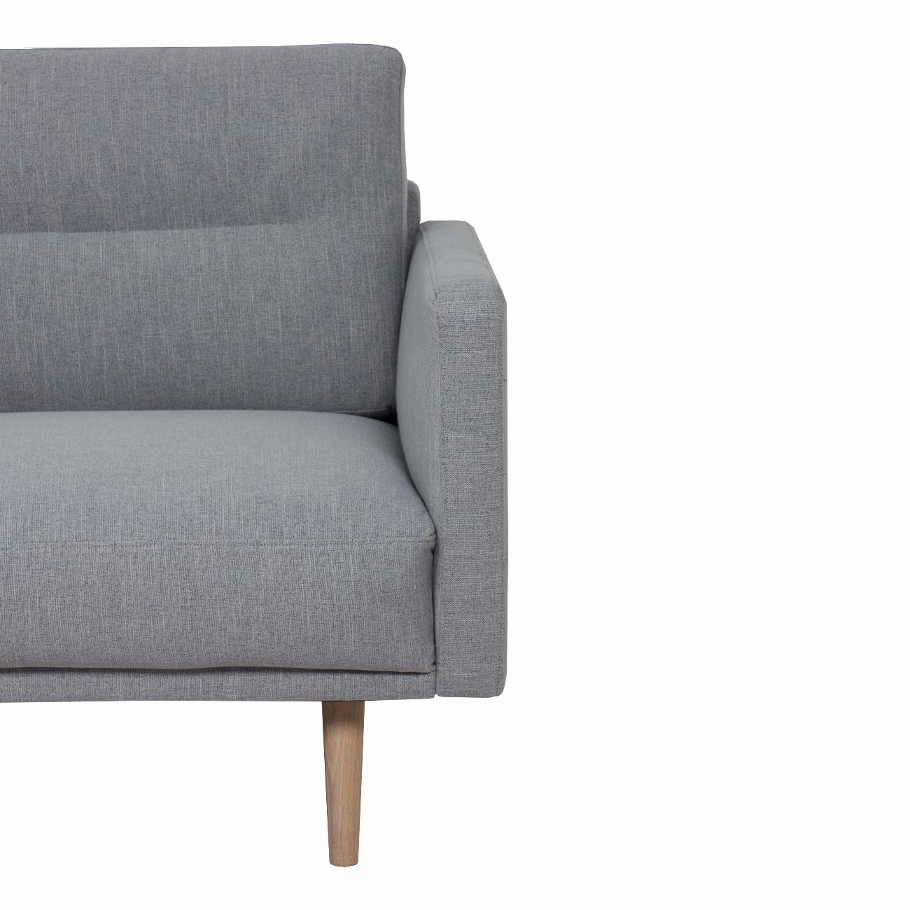 Larvik Chaiselongue Sofa  (LH) - Grey, Oak Legs