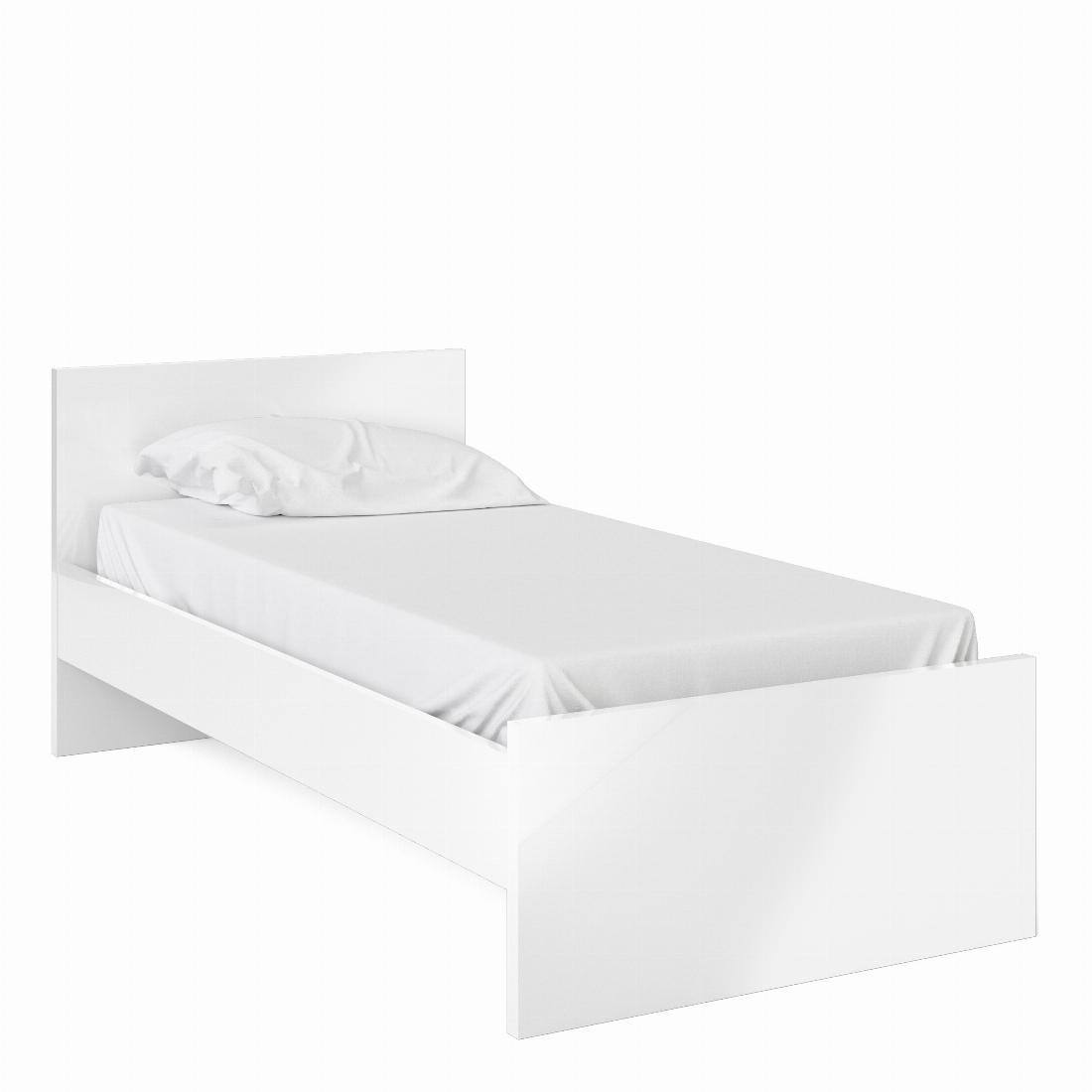 Naia Single Bed 3ft (90 x 190) in White High Gloss
