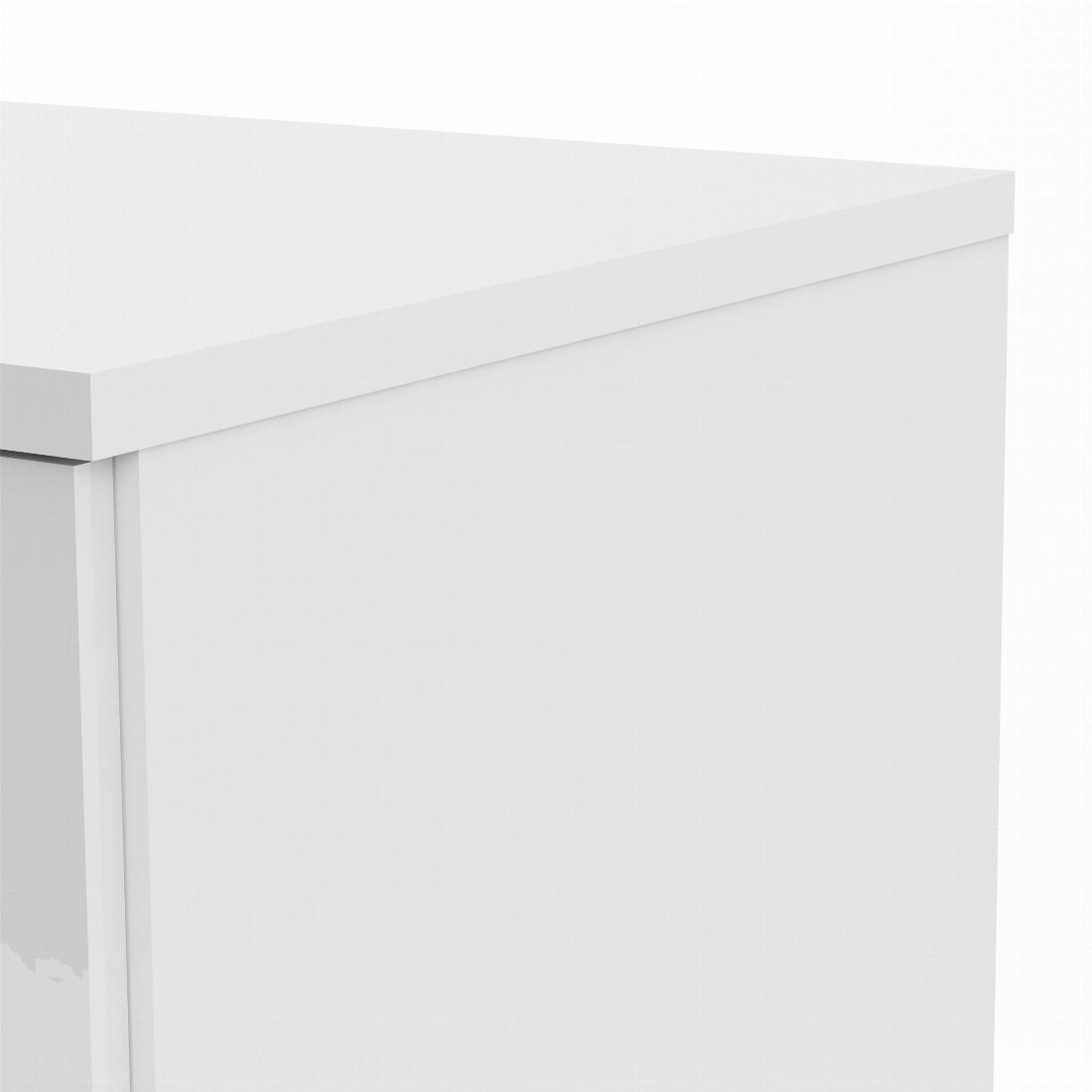 Naia Wardrobe with 2 doors + 1 drawer in White High Gloss