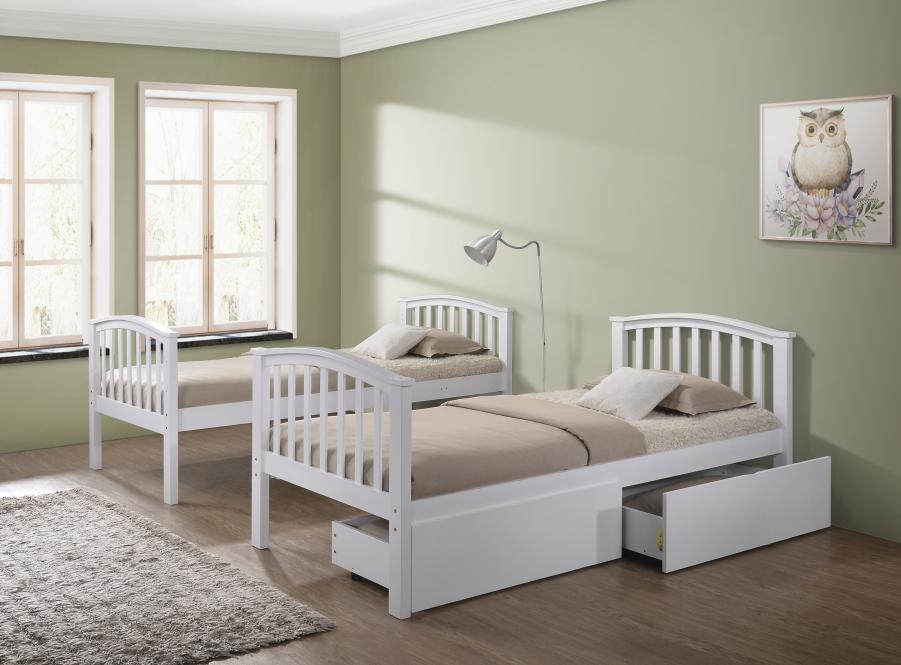 The Artisan Bed Company Anchorage White Finish Bunk Bed with Two Underbed Drawers