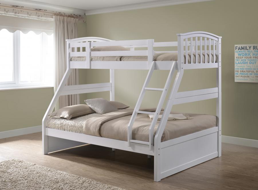 The Artisan Bed Company Anchorage White Finish Three Sleeper Bunk Bed