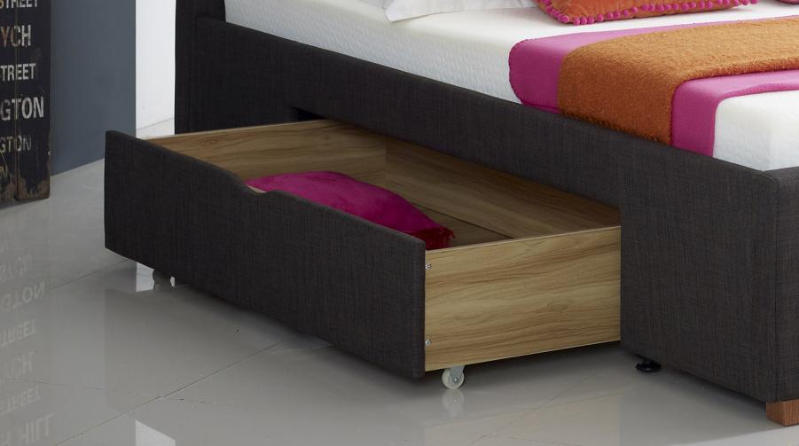 The Artisan Bed Company Rosabella Charcoal Fabric Drawer Bed