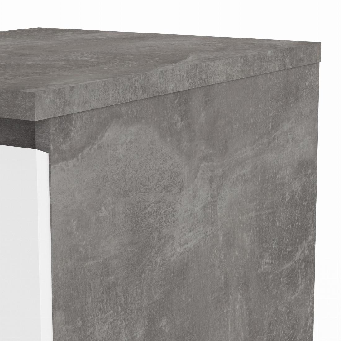Naia Bedside - 3 Drawers in Concrete and White High Gloss
