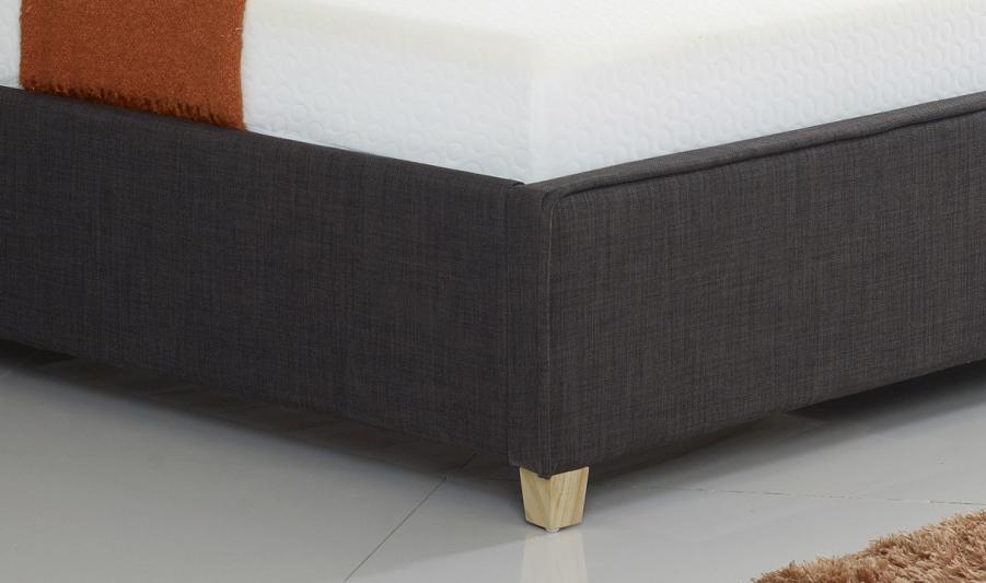 The Artisan Bed Company Roskilde Charcoal Finish Fabric Button Bed
