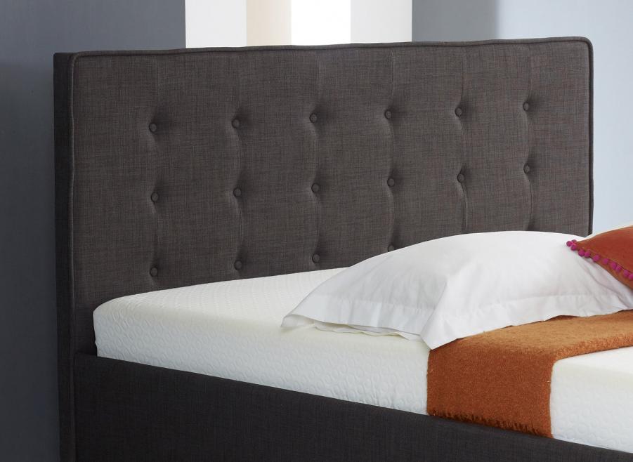 The Artisan Bed Company Roskilde Charcoal Finish Fabric Button Bed