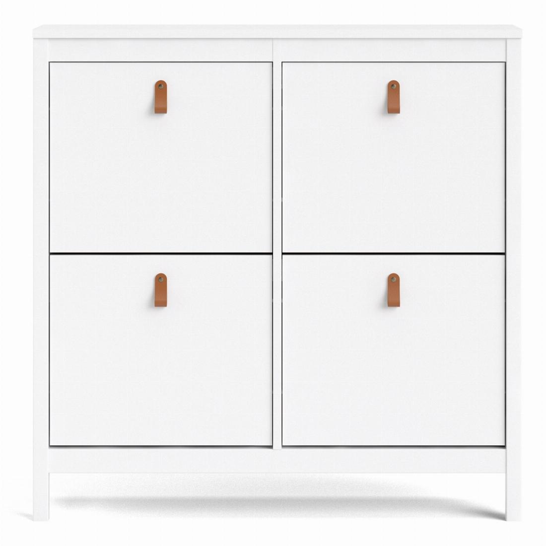 Barcelona Shoe cabinet 4 compartments in White