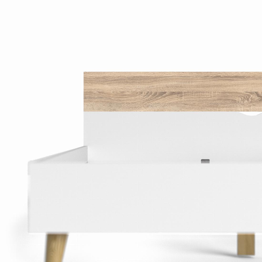 Oslo Euro Double Bed (140 x 200) in White and Oak