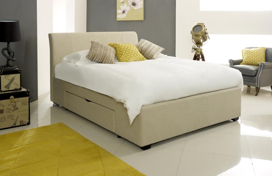 The Artisan Bed Company Rosabella Stone Fabric Drawer Bed