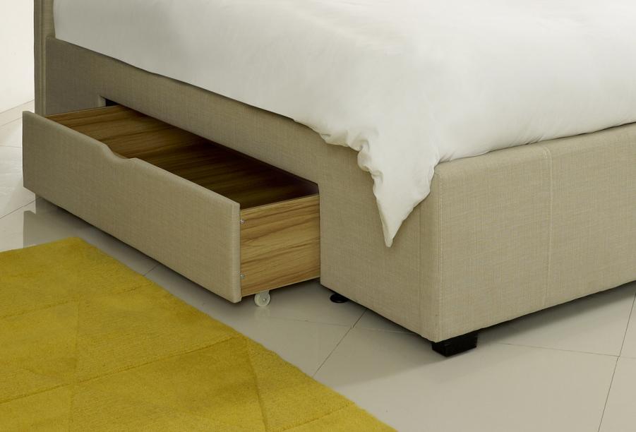 The Artisan Bed Company Rosabella Stone Fabric Drawer Bed