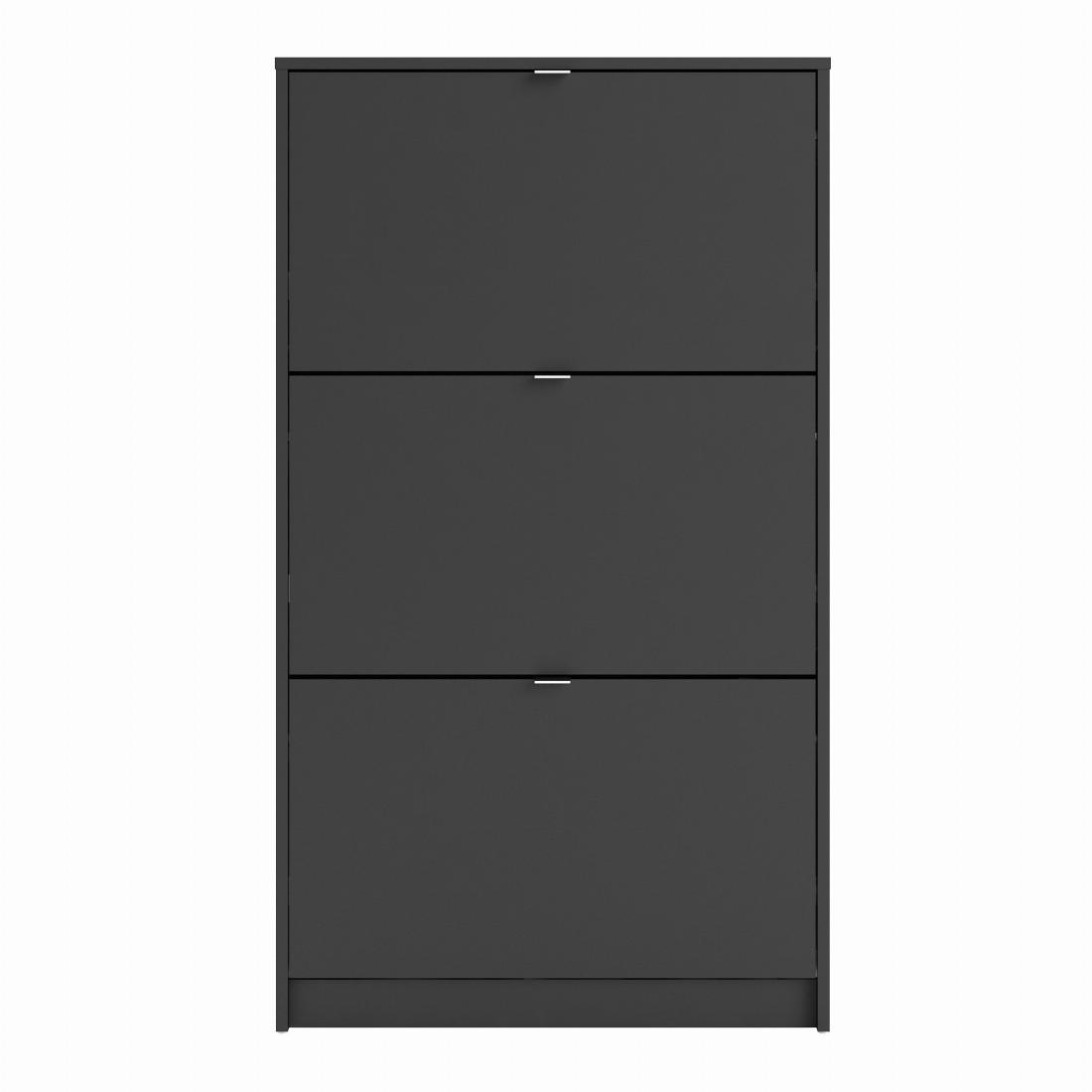 Shoe cabinet  w. 3 tilting doors and 2 layers