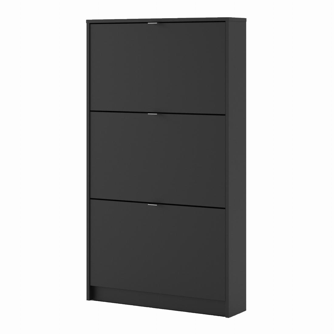 Shoe cabinet  w. 3 tilting doors and 1 layer