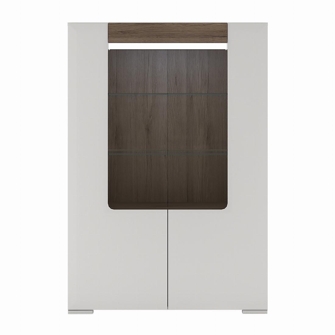 Toronto Low Glazed 2 Door Display cabinet with internal shelves (inc Plexi Lighting)