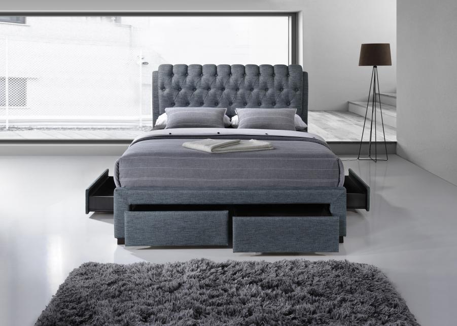 The Artisan Bed Company Rosetta Dark Grey Fabric 4 Drawer Bed