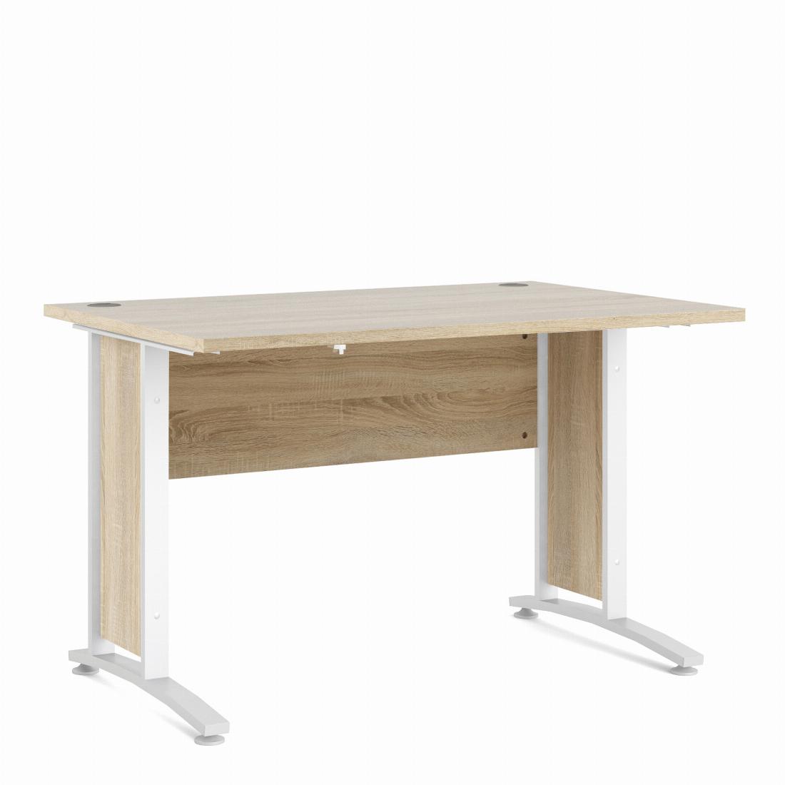 Prima Desk 120 cm in Oak with White legs