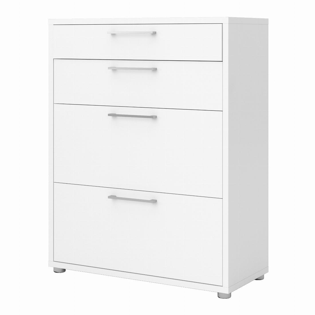 Prima Office Storage With 2 Drawers + 2 File Drawers In White
