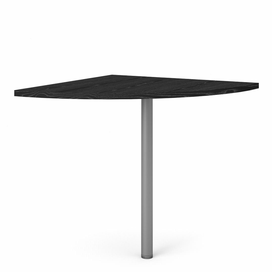 Prima Corner desk top in Black woodgrain with Silver grey steel legs