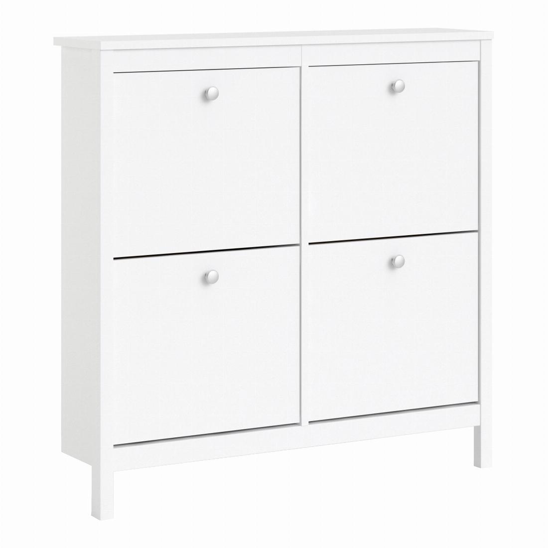 Madrid Shoe cabinet 4 Compartments in White