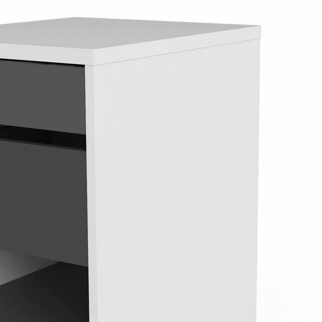 Function Plus Mobile file cabinet 2 drawers + 1 shelf White Grey