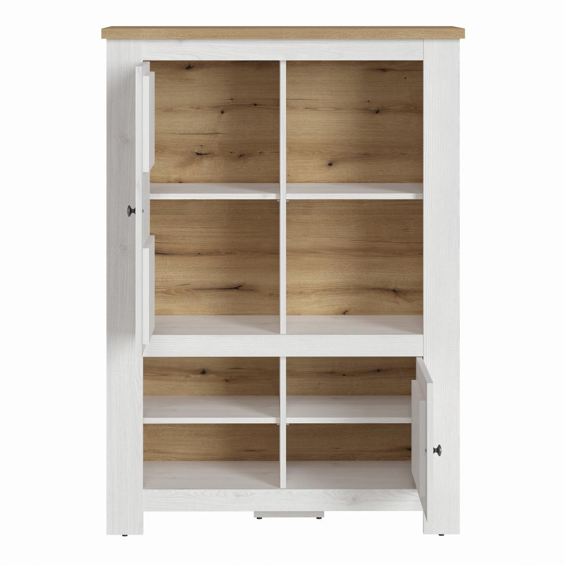 Celesto 2 door 4 shelves cabinet in White and Oak