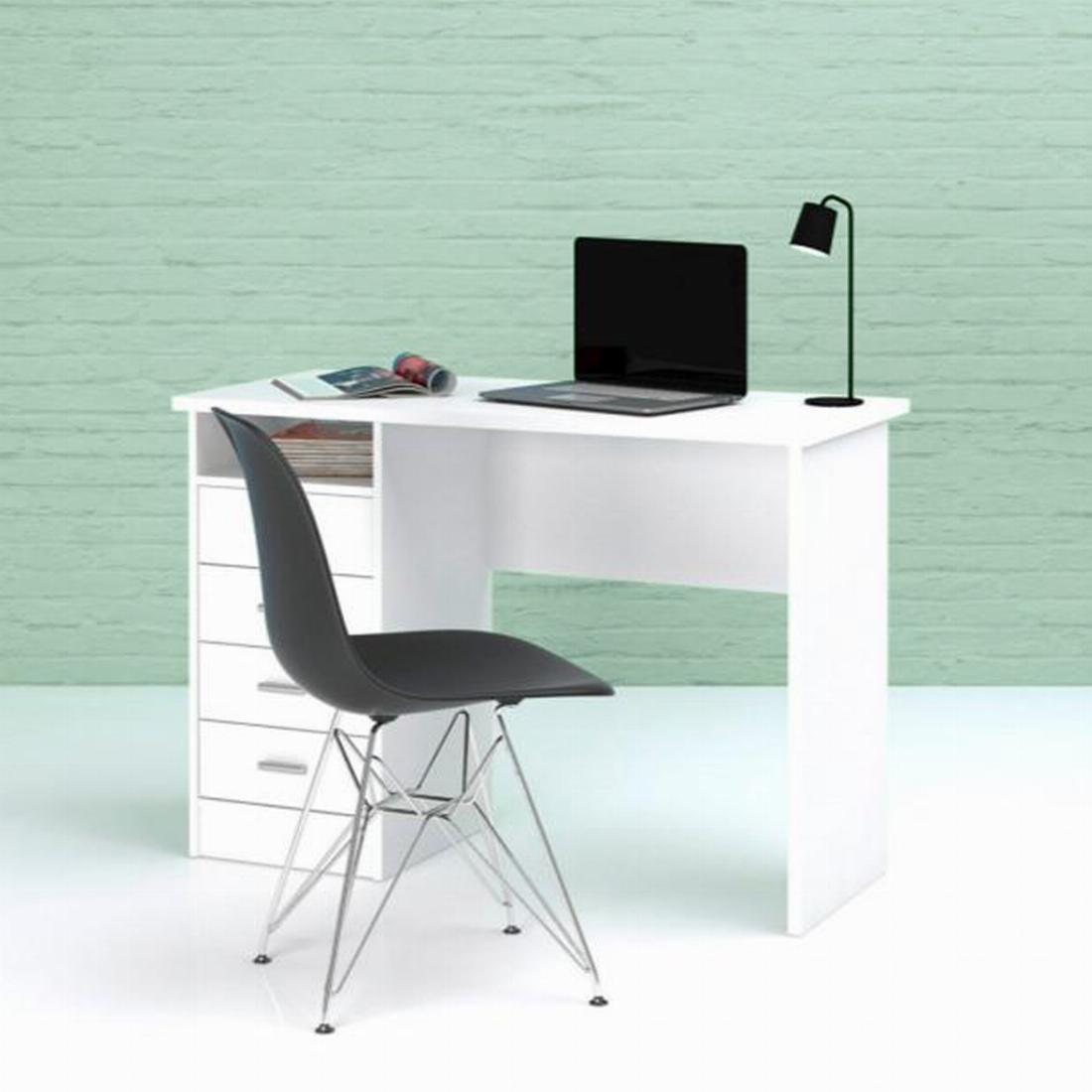 Function Plus 4 Drawer Desk in White