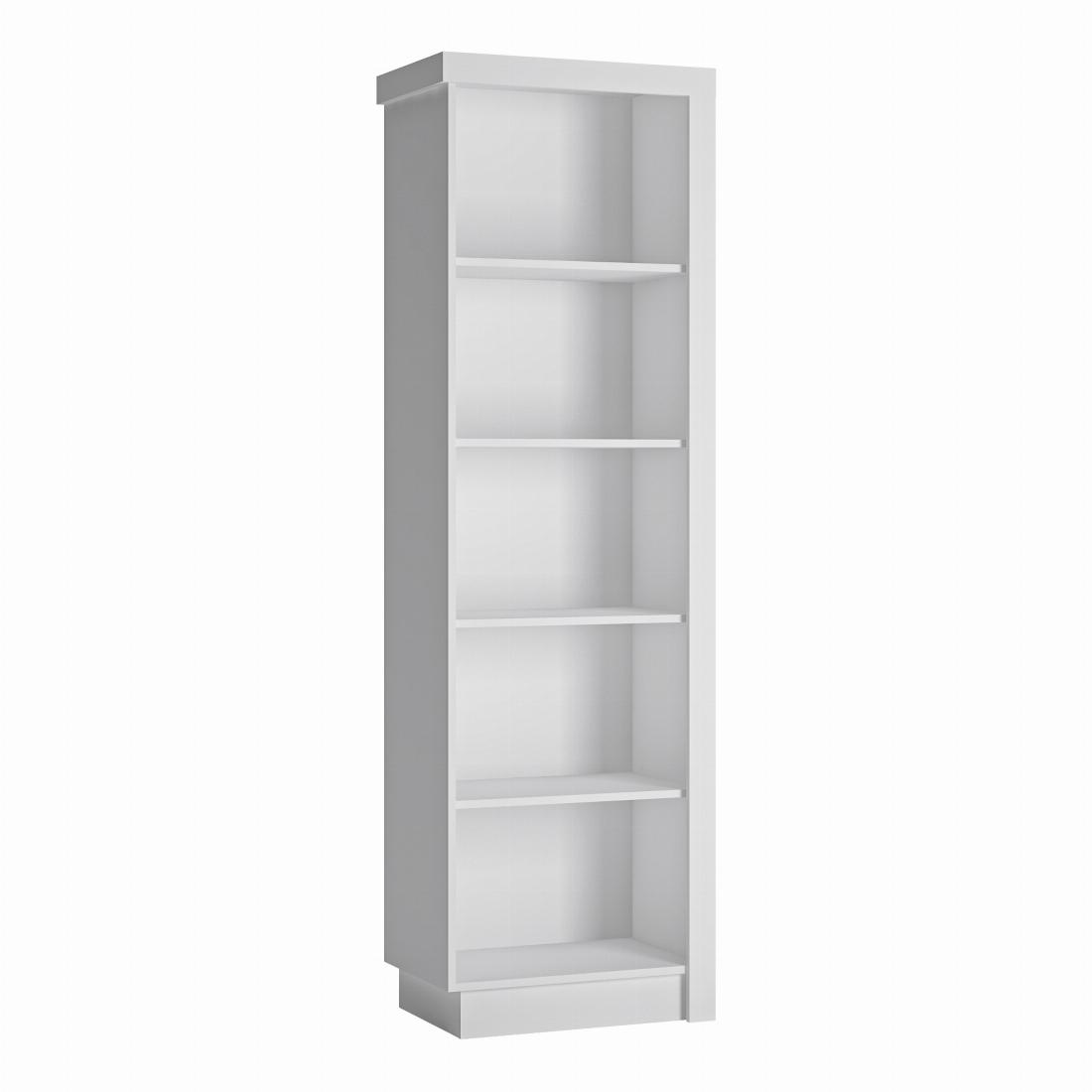 Lyon Bookcase (LH) in White and High Gloss