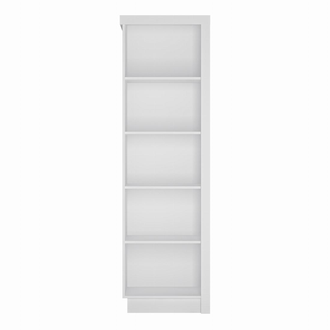 Lyon Bookcase (LH) in White and High Gloss
