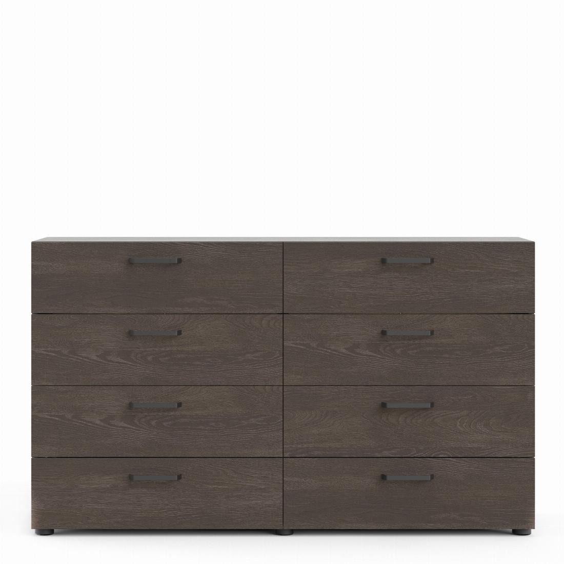 Dallas Double dresser 8 drawers Rovere Gessato Dark Oak