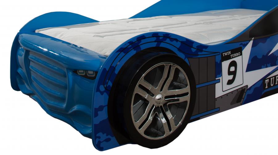 The Artisan Bed Company Blue Twin Turbo Car Racer Bed