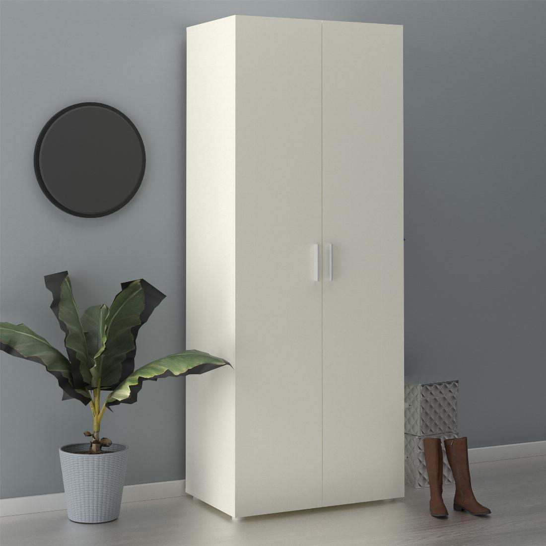 Pepe Wardrobe with 2 doors in White woodgrain
