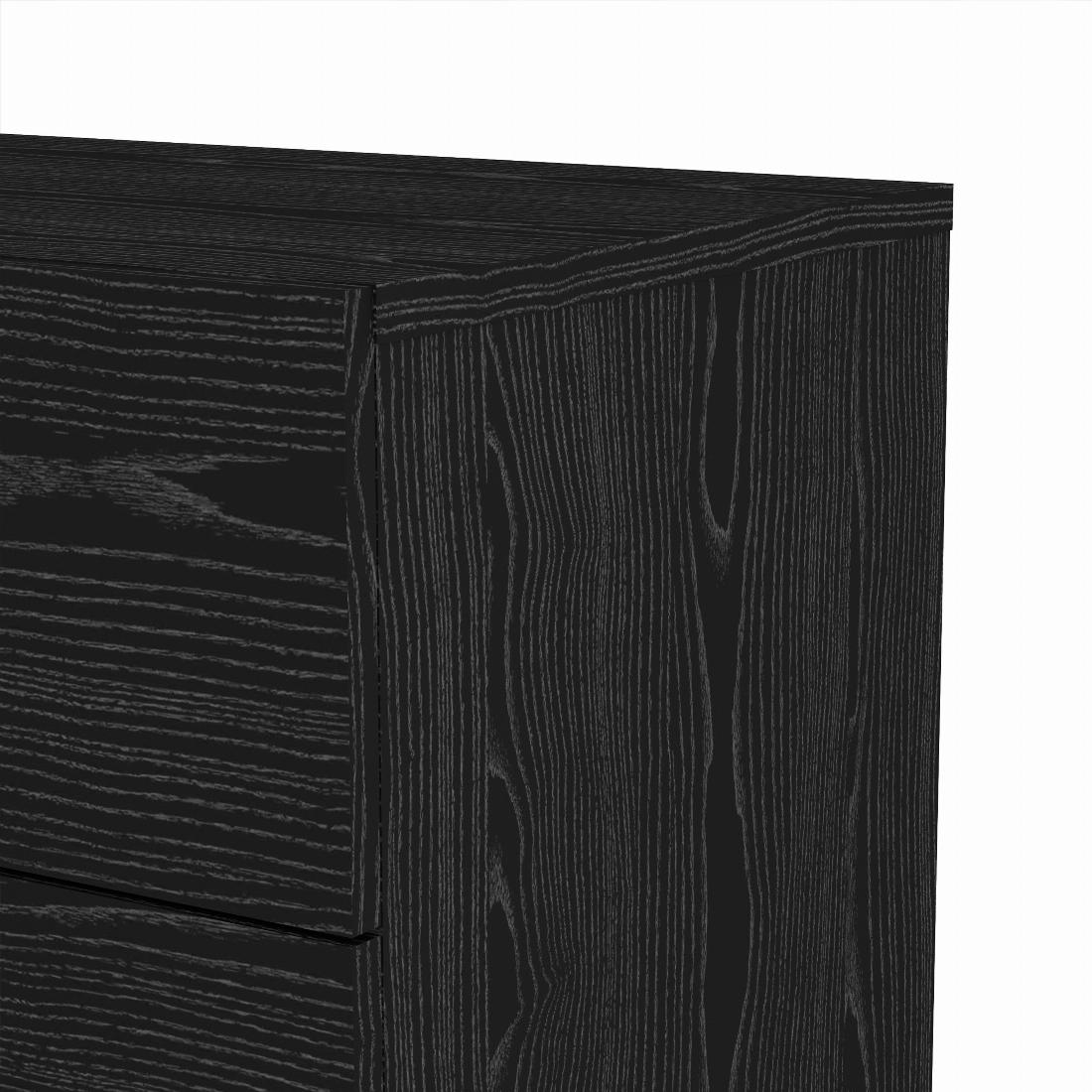 Pepe Wide Chest of 8 Drawers (4+4) in Black Woodgrain
