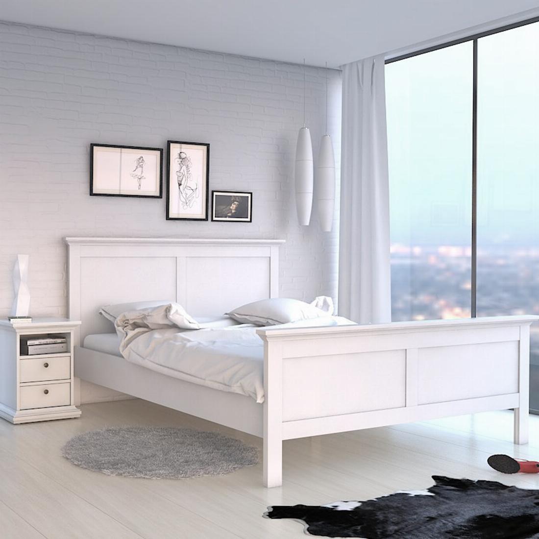 Paris Double Bed 140 x 200 in White