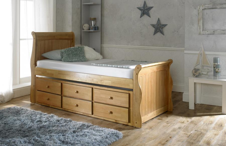 The Artisan Bed Company Oak Finish Captain Guest Bed