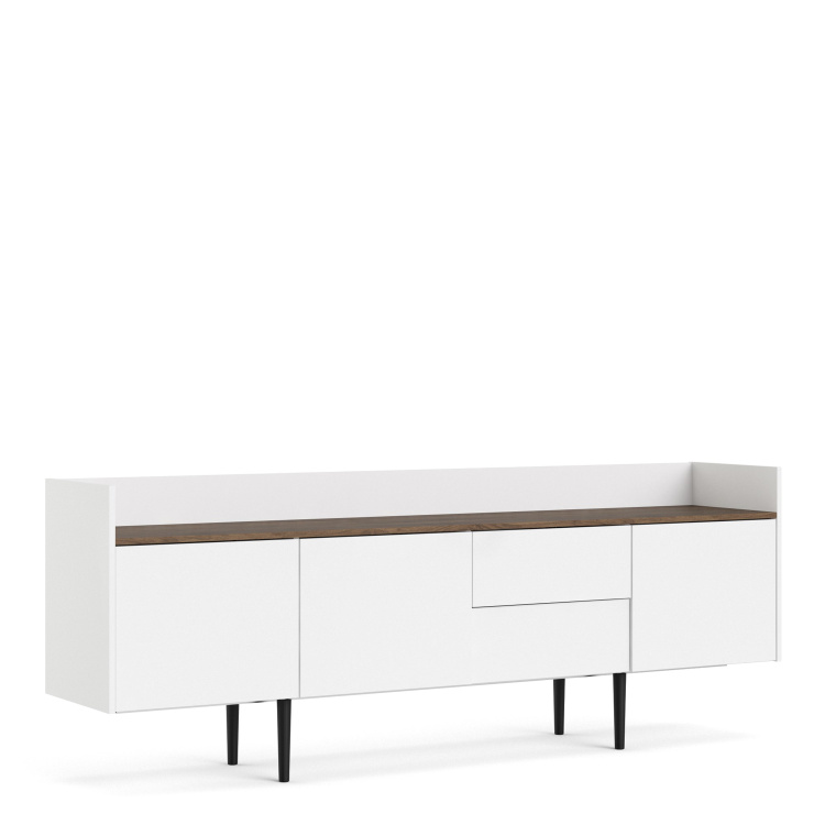 Unit Sideboard 2 Drawers 3 Doors in White and Walnut