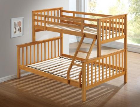 The Artisan Bed Company Juneau Beech Finish Three Sleeper Bunk Bed