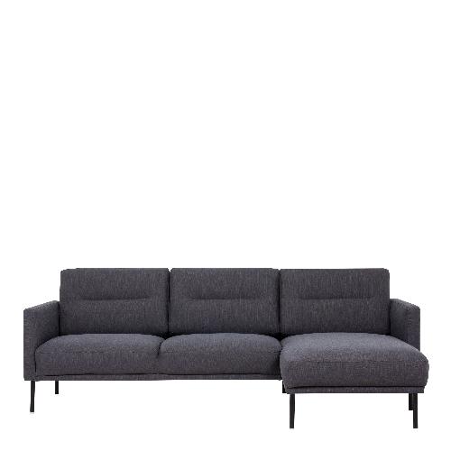 Larvik Chaiselongue Sofa (RH) - Antracit , Black Legs