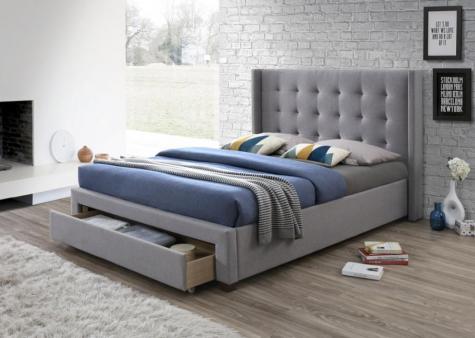 The Artisan Bed Company Devon Grey Fabric Large Footend Drawer Bed