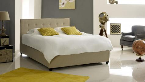 The Artisan Bed Company Roskilde Stone Finish Fabric Button Bed