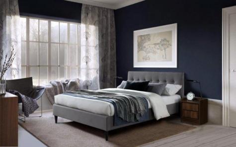 The Artisan Bed Company Rosanna Light Grey Button Fabric Bed