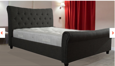 The Artisan Bed Company Rosa Grey Fabric Bed