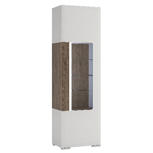 Toronto Tall narrow glazed display cabinet with internal shelves (inc Plexi Lighting)