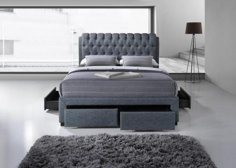 The Artisan Bed Company Rosetta Dark Grey Fabric 4 Drawer Bed