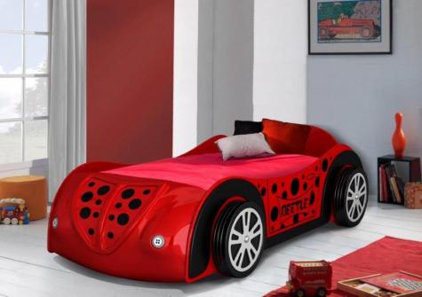 The Artisan Bed Company Red Beetle Novelty Car Bed with LED Lights