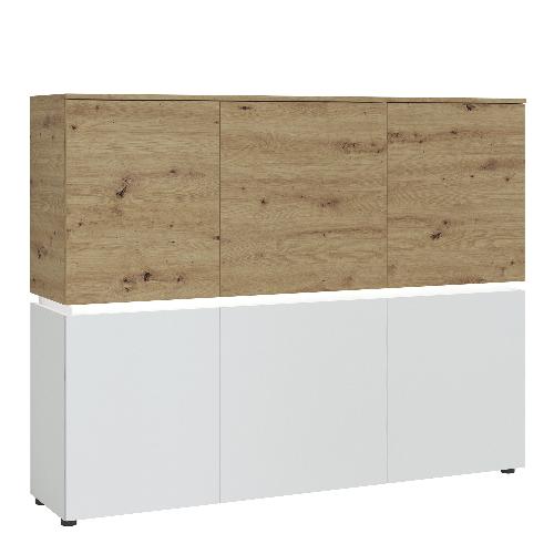 Luci 6 door cabinet (including LED lighting) in White and Oak