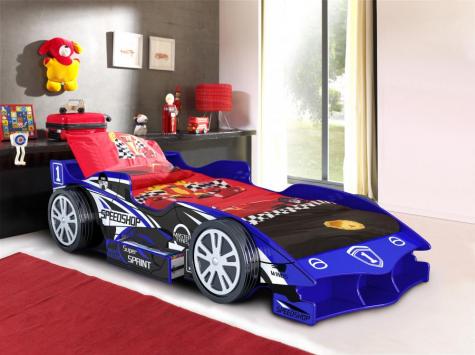 The Artisan Bed Company Blue Speed Racer Car Bed